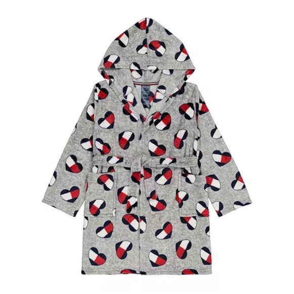 Tommy Hilfiger big girls cozy hooded fleece robe small 6/7 nwt - Picture 1 of 1